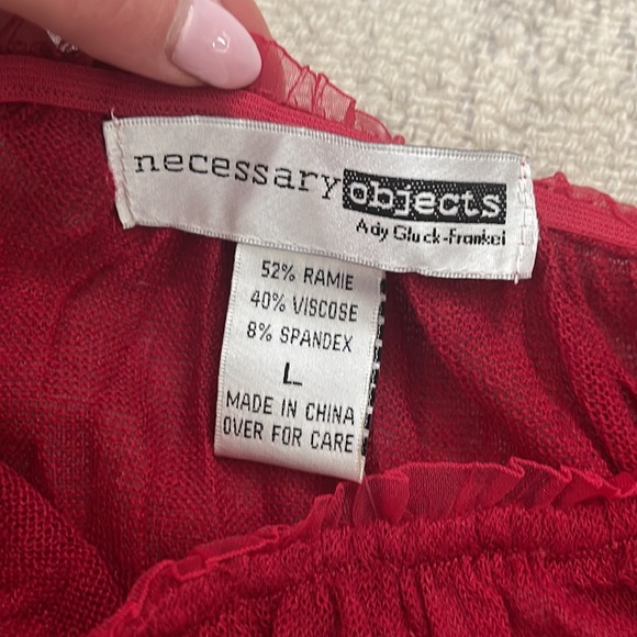 *NWT* Necessary Objects Scoop Neck Red Long Sleeve Sweater - Picture 3 of 8